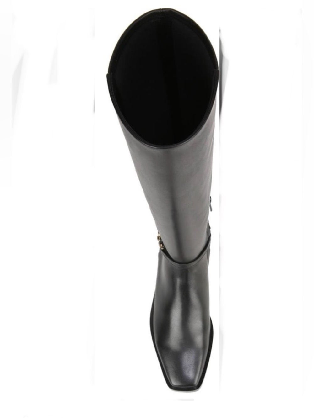 SAM EDELMAN $229 Clive Black Tall Leather Riding Boots Gold Accent Size 6.5 NEW - Picture 7 of 13